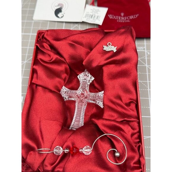 Waterford Other - Waterford Crystal Cross Ornament Original Box Pouch Hanger 3.5" x 2.5"